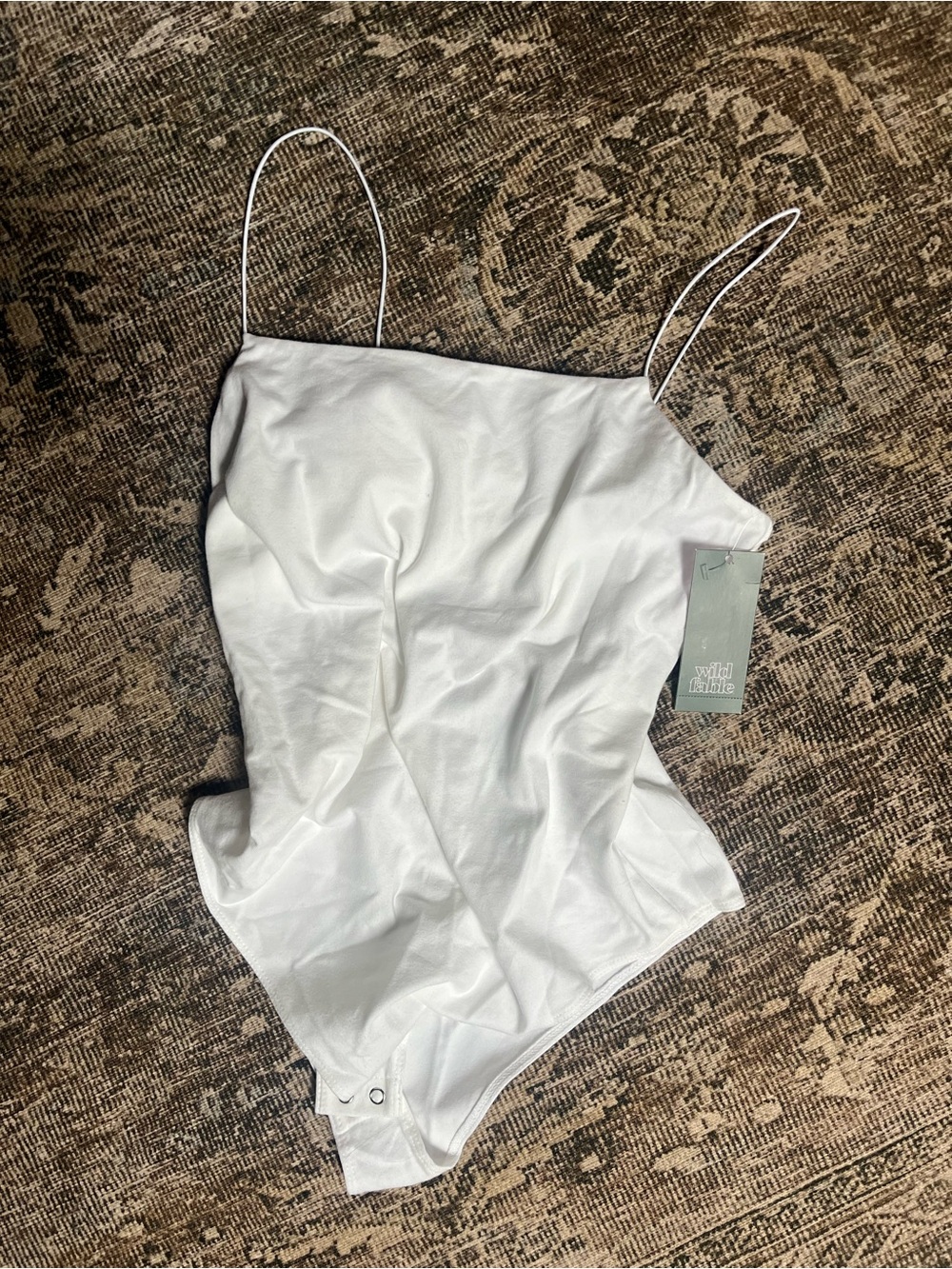Wild Fable White Spaghetti-Strap Bodysuit
